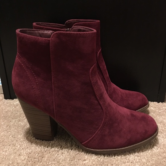 wine ankle boots